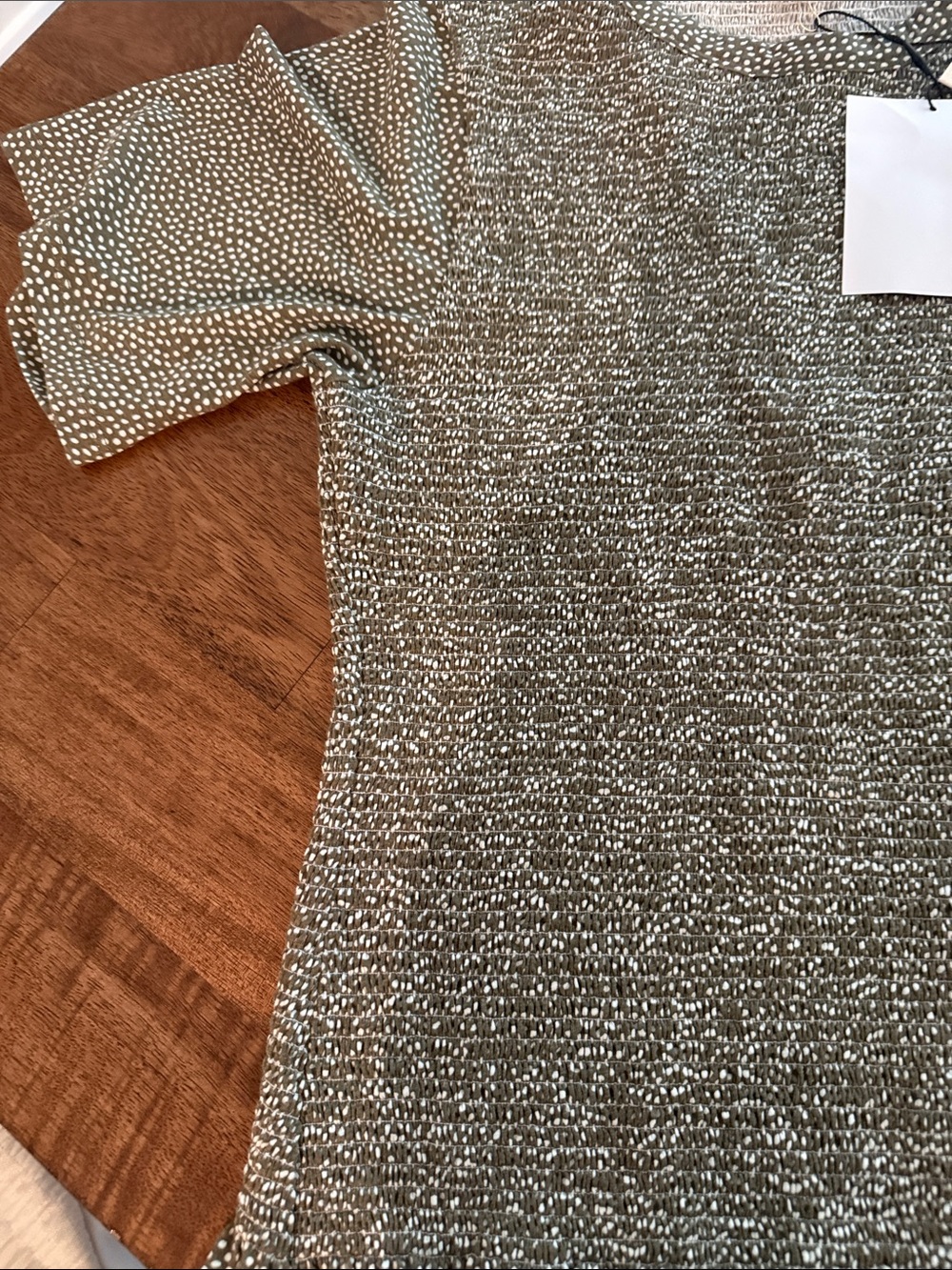 Ribbed Short Sleeve Tee in Olive Green - Picture 6 of 7